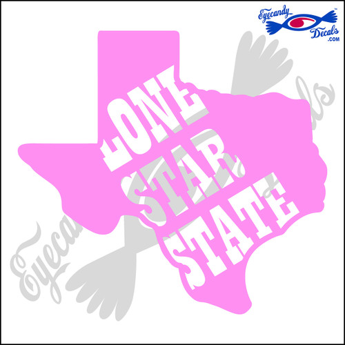 Eyecandy Decals Texas Shape with Lone Star State 6 INCH Decal Sticker Light Pink