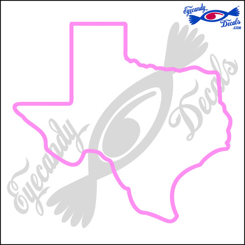 Eyecandy Decals Texas State Outline 6 INCH Decal Sticker Light Pink
