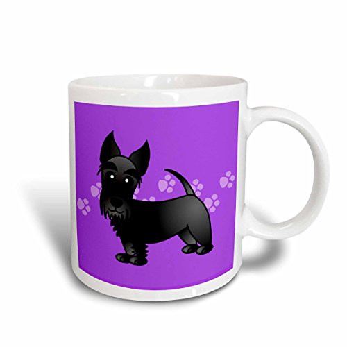 3dRose mug_40869_2"Cute Black Scottie - Cartoon Dog - Purple with Pawprints" Ceramic Mug, 15 oz, Multicolor 3dRose mug_40869_2"Cute Black Scottie - Cartoon Dog - Purple with Pawprints" Ceramic Mug, 15 oz, Multicolor