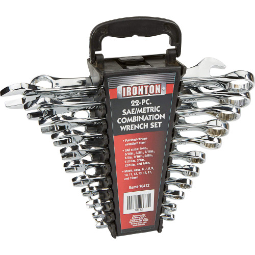 Ironton SAE/Metric Combination Wrench Set - 22-Pc.