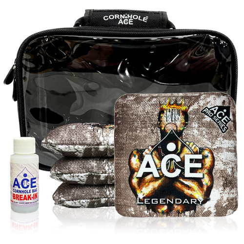 Legendary - King - ACE Pro Bag Kit: 4 Pro Bags + Break-in Kit + Carry Case - Professional Cornhole Bags Dual Sided Slick Stick