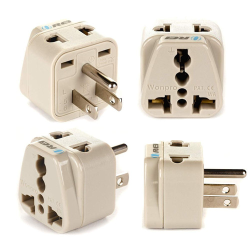 OREI USA, Japan, Philippines & More (Type B) Travel Adapter Plug - 2 in 1 - CE Certified - RoHS Compliant - 4 Pack - White Color (DB-5-4PK)