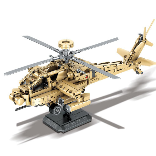 SEMKY Military Series AH-64 Helicopter Gunships Apache Air Force Building Block Set (651 Pieces) -Building and Military Toys Gifts for Kid and Adult