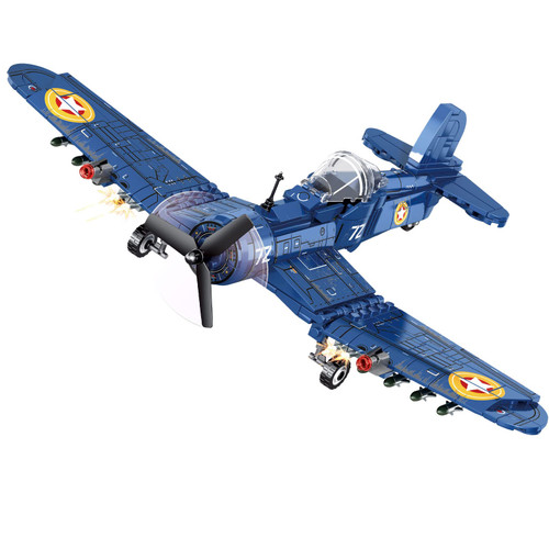 SEMKY Military Fighter Jet F4U WW2 Fighter Aircraft Jet Corsair Air Force Building Block Set (440 Pieces) -Building and Military Toys Gifts for Kid and Adult SEMKY Military Fighter Jet F4U WW2 Fighter Aircraft Jet Corsair Air Force Building Block Set (440 Pieces) -Building and Military Toys Gifts for Kid and Adult