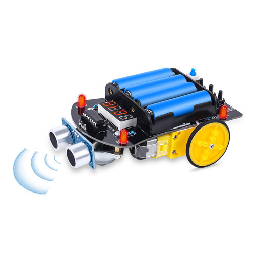 MiOYOOW Soldering Practice Kit, Obstacle Avoidance Smart Car, Ultrasonic Ranging DIY Soldering Project Kit Beginners Learn to Solder Kit for Home and School Education with Paper English Manual