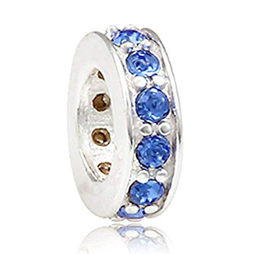 Shining Spacer Charm 925 Sterling Silver Gift Beads Charm fit for DIY Charms Bracelets (Blue) Shining Spacer Charm 925 Sterling Silver Gift Beads Charm fit for DIY Charms Bracelets (Blue)