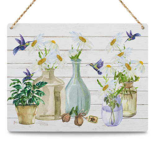 Inspirational Watercolor Flower in Vase Home Decor Hummingbird Rustic Floral Farmhouse Wall Decor Wooden Hanging Plaque Wood Sign Bathroom Kitchen Bedroom Dining Living Room Cafe Garden Decor Inspirational Watercolor Flower in Vase Home Decor Hummingbird Rustic Floral Farmhouse Wall Decor Wooden Hanging Plaque Wood Sign Bathroom Kitchen Bedroom Dining Living Room Cafe Garden Decor