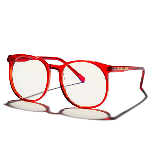 BluBlocker, Red McGill Blue Light Blocking Computer Glasses | Blocks 67.3% of Blue Light and 100% UVA & UVB Rays | Retro | Gender Neutral - for Men, Women & Everyone | 1935K |