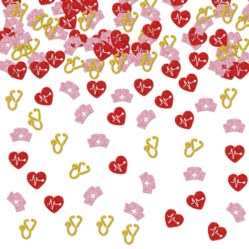 Ambishi 120pcs Glitter Nurse Graduation Confetti, Congrats Nurse/Doctor Grad Party Table Decoration, Nursing/Medical School 2023 Party Table Decoration, Class of 2023 Graduation Party Scatters