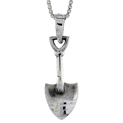 Sterling Silver Shovel Pendant, 1 1/8 inch Tall