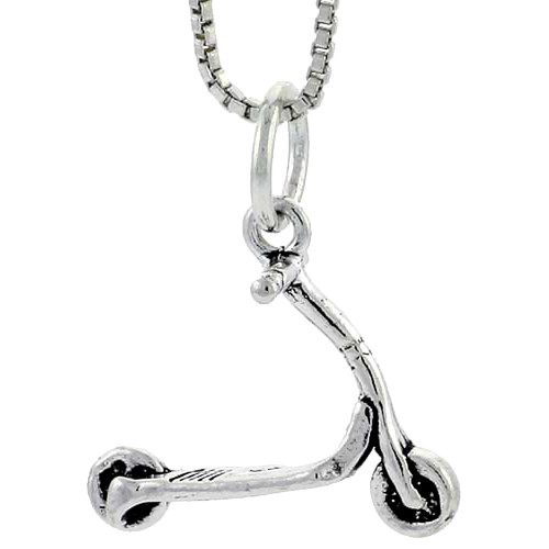 Sterling Silver Scooter Charm, 1/2 inch Tall