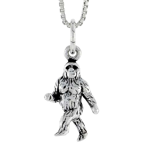 Sterling Silver Gorilla Charm, 5/8 inch Tall