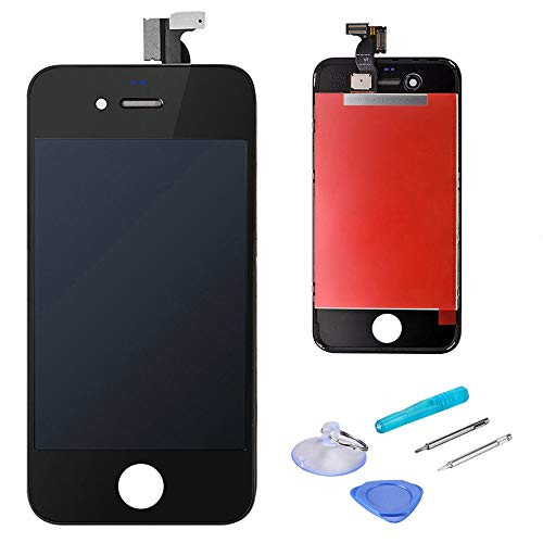 LCD Touch Screen Digitizer Display Replacement Assembly with Repair Tool for iPhone 4-Black
