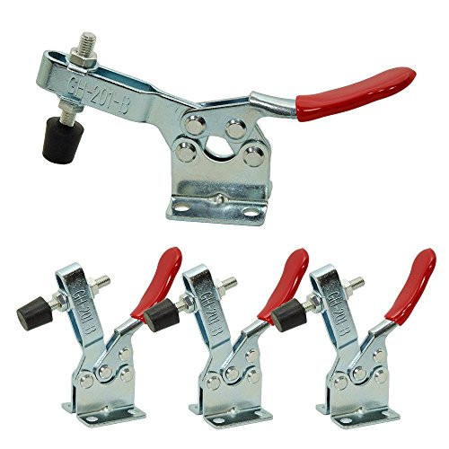 XRPAOWA 4 PCS Toggle Clamp 201B Hand Tool 198Lbs Holding Capacity Antislip Horizontal Quick Release Heavy Duty Toggle Clamp Tool