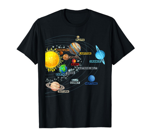 Solar System Planets - Astronomy Space Science - Girls Boys T-Shirt