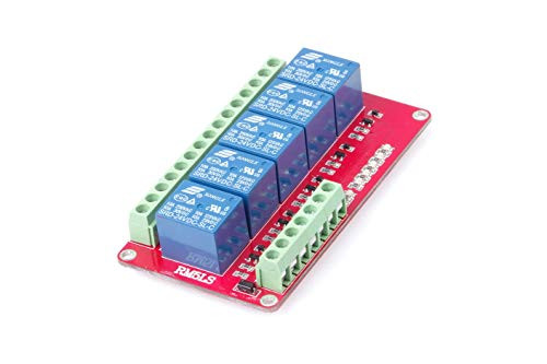 24V 5-Channel 10A Relay Control Module Low Level Trigger with Red and Blue Indicators for Arduino