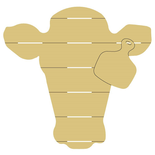 Heifer Design by Lines Cutout Unfinished Wood Cow Country Farm Door Hanger MDF Shape Canvas Style 2 Art 1 (6")