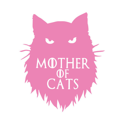 Milk Mug Designs Mother of Cats 9 inch Light Pink Vinyl Decal