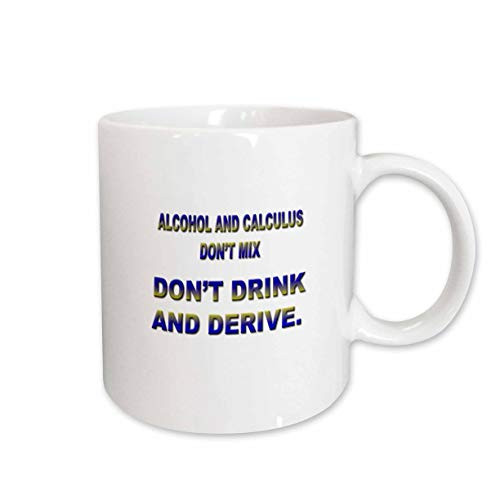 3dRose Alcohol and Calculus Dont Mix Dont Drink and Derive Mug, 15-Ounce