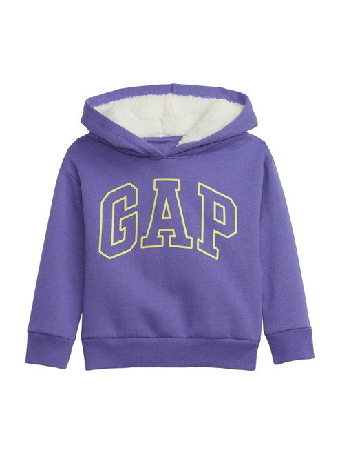 GAP baby girls Logo Sherpa Hoodie Sweatshirt, Blue Iris 2, 18-24 Months US