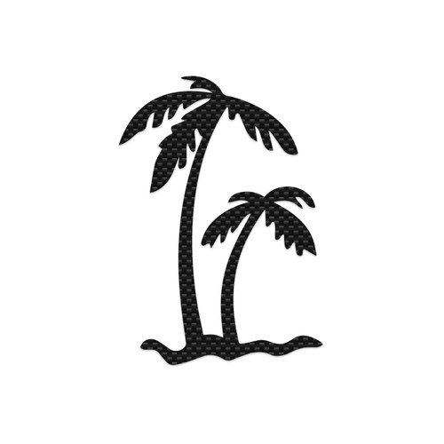 Palm Trees Sticker Vinyl Decal Notebook Car Window Laptop 5" x 7" (Carbon Fiber)