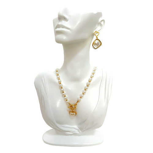 Papinimo White Resin Jewelry Mannequin Bust Necklace Display Earring Pendant Chain Display Stand Model Holder for Shows Selling Home Decor Papinimo White Resin Jewelry Mannequin Bust Necklace Display Earring Pendant Chain Display Stand Model Holder for Shows Selling Home Decor