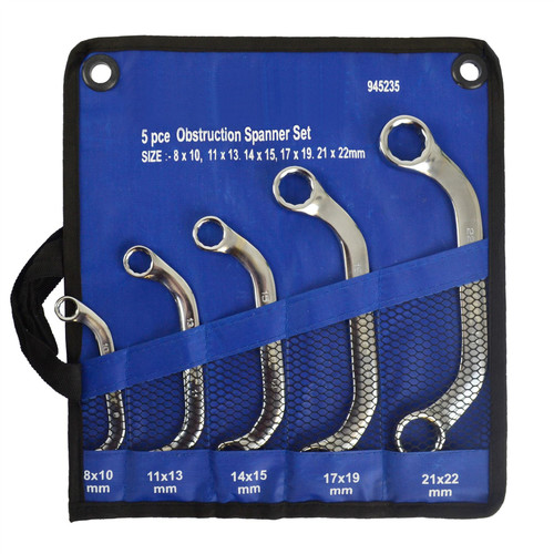 Half Moon Ring Spanners Metric Sizes 8-22mm Obstruction Bend C Wrench SIL291