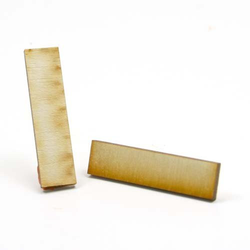 Mylittlewoodshop - Pkg of 25 - Rectangle - 2 inches Tall by 1/2 inch Wide and 1/8 inch Thick Unfinished Wood(LC-RTRD26-26)