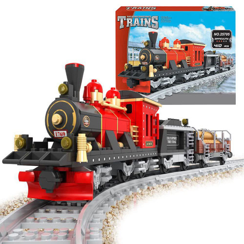 ENHANA Building Block City Freight Train,Retro Cargo City Train Building Set,Best Present for Train Lovers Creative, Construction Brick for Kids Boys 6-12, 410 Pieces for Adults and Teens