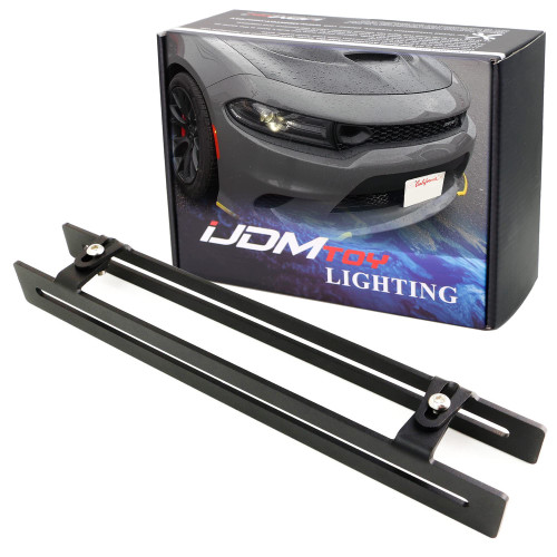 iJDMTOY Full Metal Lower Grille Mesh Anchor-Lock License Plate Mounting Bracket Relocation Kit Compatible With 2015-up Dodge Charger