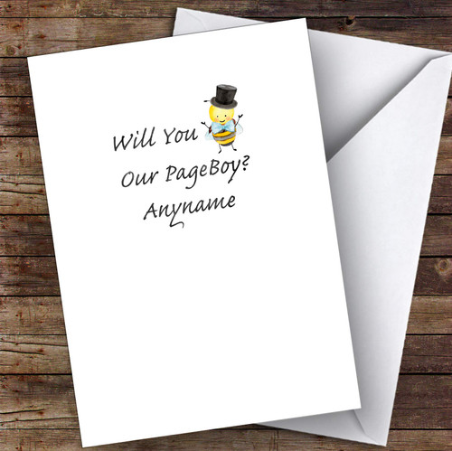Bumble Bee Will You Be My Page Boy Personalized Greetings Wedding Greetings Card