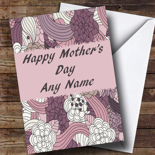 Purple & Pink Vintage Personalized Mother's Day Greetings Greetings Card Purple & Pink Vintage Personalized Mother's Day Greetings Greetings Card
