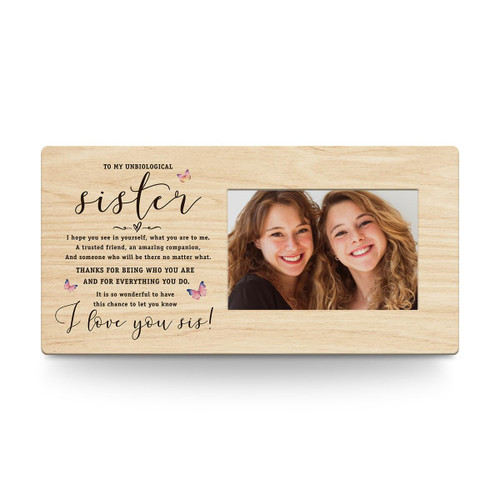 AOZHUO Birthday for Sister Friendship Gifts for Women Friends Sister Picture Frames Butterfly Decor Wood Picture Frame Big Sister Gifts Thank You Gifts for Best Friends Bestie BFF Photo Frame