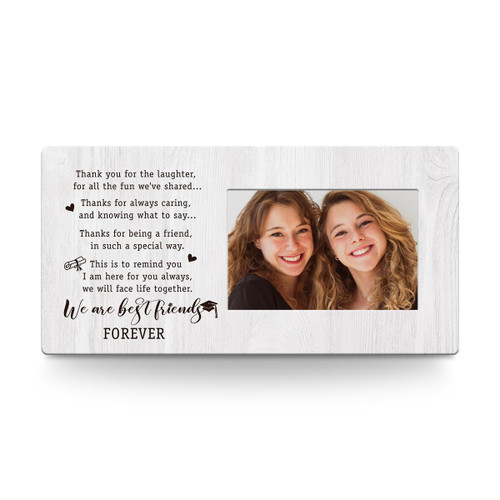 AOZHUO Long Distance Friendship Gifts for Best Friends Women Picture Frames Birthday for Women Friendship Wood Picture Frame Thank You Going Away Gifts for BFF Besties Soul Sister Her Photo Frame