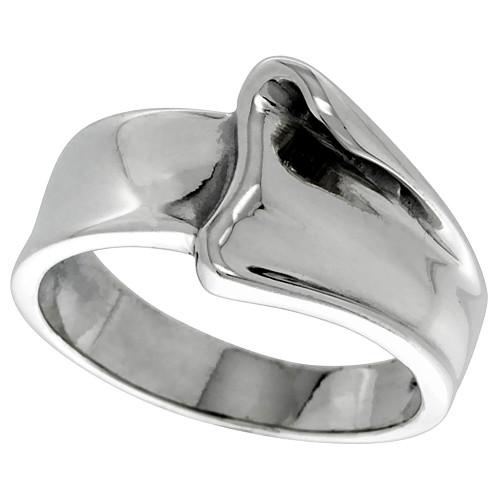 Sterling Silver Freeform Dome Ring for Women 1/2 inch Size 7