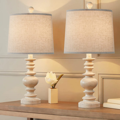 BOBOMOMO Tradition 20.5" Rustic Table Lamp Set of 2 for Living Room Farmhouse Bedside Desk Lamps Bedroom Nightstand Vintage Lamps Linen Washed BOBOMOMO Tradition 20.5" Rustic Table Lamp Set of 2 for Living Room Farmhouse Bedside Desk Lamps Bedroom Nightstand Vintage Lamps Linen Washed
