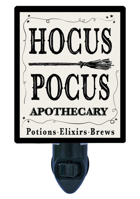 Halloween Decorative Photo Night Light, Hocus Pocus Apothecary, Broom LED Night Light