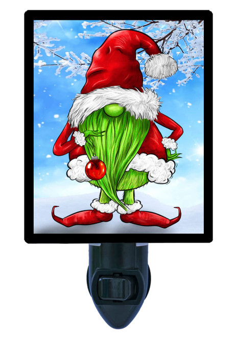 Decoratvie LED Photo Night Light, Grinch Gnome, Christmas, Holidays, Winter LED Night Light