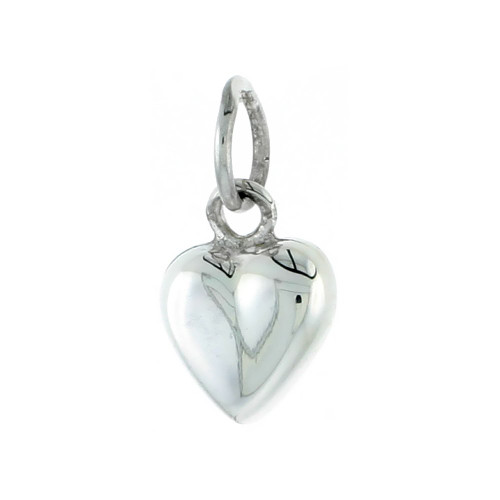 Sterling Silver Tiny Heart Pendant, 3/8 inch Tall