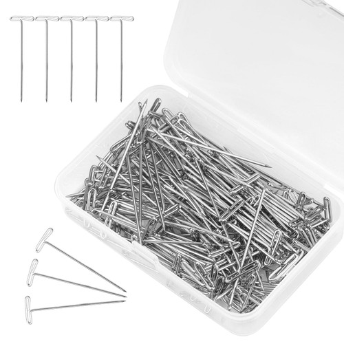 120 Pcs 1Inch T Pins, Sewing Pins, T Pins for Wigs, Wig Pins, Blocking Pins, Stainless Steel Wig T Pins Wig Straight Pins with a Clear Box for Knitting, Crocheting, Modelling and Crafts 120 Pcs 1Inch T Pins, Sewing Pins, T Pins for Wigs, Wig Pins, Blocking Pins, Stainless Steel Wig T Pins Wig Straight Pins with a Clear Box for Knitting, Crocheting, Modelling and Crafts