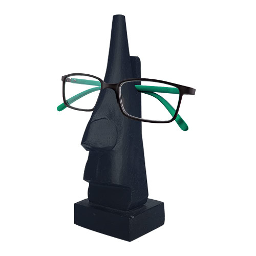 Generic_ Wooden Black Color Spectacle Holder, Nose-Shaped Eyeglass Spectacle Holder, Eyewear Retainer, Sunglasses Holder, Spectacle Display Stand, Display Stand for Home & Office use - 6 inch
