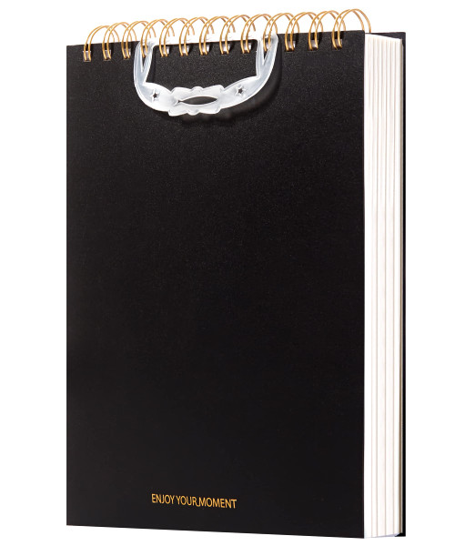 Yoment Bullet Dotted Journal Top Spiral Notebook 7"x10" Dot Grid Notebooks 300 Pages Thick Dotted Paper Wire Bound Spiral Waterproof Plastic Cover Notebooks for Work Office Business School,Black