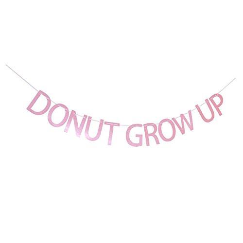 DONUT GROW UP Birthday Banner, Baby 1st Birthday Party Bunting Sign, Donut Theme Party Decorations - Pink DONUT GROW UP Birthday Banner, Baby 1st Birthday Party Bunting Sign, Donut Theme Party Decorations - Pink