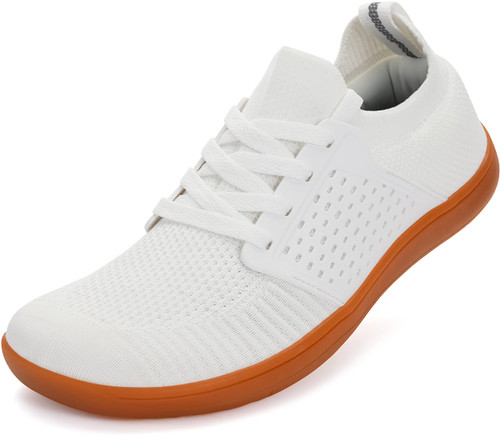 WHITIN Men's Extra Wide Width Trail Running Shoes Minimalist Barefoot Wide Toe Size 11W Gym Workout Fitness Low Zero Drop Sneakers Treadmill White 44