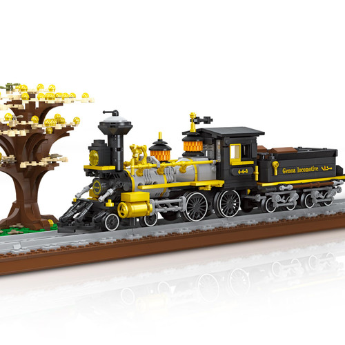 Beberlu Steam Train Building Kit, Golden Steam Locomotive Model Display Set with Train Track Construction Toys Building Blocks for Adults and Teens Birthday Gifts Home Decor (950 Pcs)