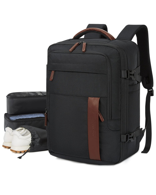 LIGHT FLIGHT Laptop Travel Backpack, 40L Flight Approved Carry on Backpack, Expandable Luggage Backpack Suitcase with Packing cubes, Large Black Weekend Backpack for Work Business Weekender Bag, Black LIGHT FLIGHT Laptop Travel Backpack, 40L Flight Approved Carry on Backpack, Expandable Luggage Backpack Suitcase with Packing cubes, Large Black Weekend Backpack for Work Business Weekender Bag, Black