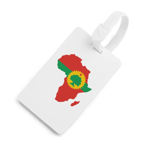 Oromo Flag on Map of Africa Travel Luggage Tag Id Tags Identify Labels for Baggage Suitcase Card Holder One Size