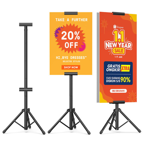 Aredy Retractable Banner Stands, Durable Poster Sign Stand, Height Adjustable Sign Holder for Board, Double-Sided Poster Stands for Display