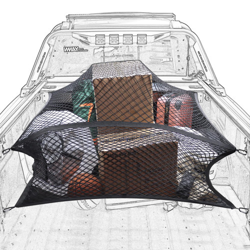 Truck Bed Net, Kaishengyuan Elastic Cargo Net Stretchable Mesh Organizer for Pickup, Suitable for Daily Light Loads of Trucks, 4x4 FT Stretches to 7'x7' FT