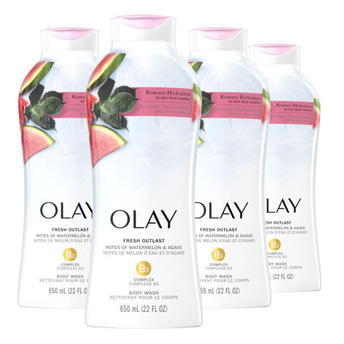 Olay Fresh Outlast Notes of Watermelon & Agave Body Wash, 22 fl oz (Pack of 4) Olay Fresh Outlast Notes of Watermelon & Agave Body Wash, 22 fl oz (Pack of 4)
